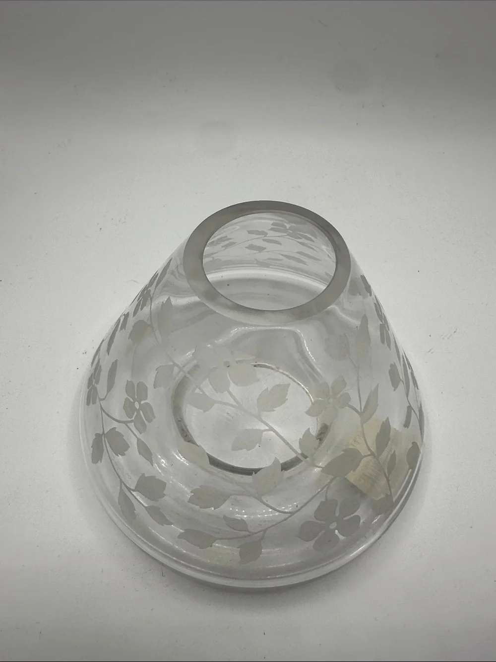 Yankee candle Etched Glass Floral Candle  Shade - Frosted Clear